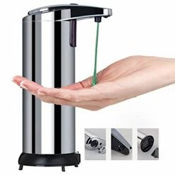 Outlet ✔️ 250ML Stainless Automatic Infrared Sensor Hand Sanitizer Soap Dispenser - Silver 🎁