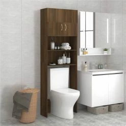 Best deal 🔥 Bathroom Cabinet Brown Oak 64x25.5x190 cm 😀