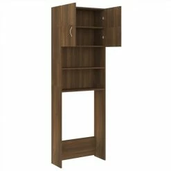 Best deal 🔥 Bathroom Cabinet Brown Oak 64x25.5x190 cm 😀 -Appliances Sales Store Bathroom Cabinet Brown Oak 64x25 5x190 cm 509536 4