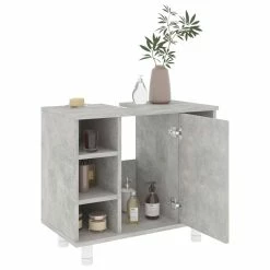 Buy 🤩 Bathroom Cabinet Concrete Grey 60x32x53.5 cm Chipboard 🧨 11 Buy 🤩 Bathroom Cabinet Concrete Grey 60x32x53.5 cm Chipboard 🧨 -Appliances Sales Store Bathroom Cabinet Concrete Grey 60x32x53 5 cm Chipboard 428911 3