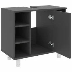 Brand new 🎉 Bathroom Cabinet Grey 60x32x53.5 cm Chipboard 🧨 -Appliances Sales Store Bathroom Cabinet Grey 60x32x53 5 cm Chipboard 428910 4