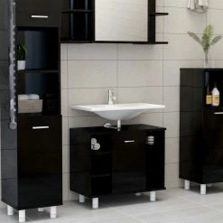 Appliances Sales Store 7 Top 10 😀 Bathroom Cabinet High Gloss Black 60x32x53.5 cm Chipboard 😉