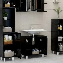 Top 10 ๐ Bathroom Cabinet High Gloss Black 60x32x53.5 cm Chipboard ๐ 10 Top 10 ๐ Bathroom Cabinet High Gloss Black 60x32x53.5 cm Chipboard ๐ -Appliances Sales Store Bathroom Cabinet High Gloss Black 60x32x53 5 cm Chipboard 428901 2