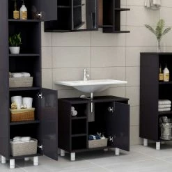 Best Sale 🤩 Bathroom Cabinet High Gloss Grey 60x32x53.5 cm Chipboard ✔️ 10 Best Sale 🤩 Bathroom Cabinet High Gloss Grey 60x32x53.5 cm Chipboard ✔️ -Appliances Sales Store Bathroom Cabinet High Gloss Grey 60x32x53 5 cm Chipboard 428897 2