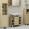 Budget 👏 Bathroom Cabinet Sonoma Oak 60x32x53.5 cm Chipboard 👍 -Appliances Sales Store Bathroom Cabinet Sonoma Oak 60x32x53 5 cm Chipboard 429206 0