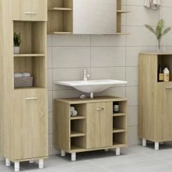 Appliances Sales Store 25 Budget 👏 Bathroom Cabinet Sonoma Oak 60x32x53.5 cm Chipboard 👍
