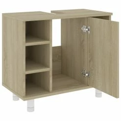 Budget 👏 Bathroom Cabinet Sonoma Oak 60x32x53.5 cm Chipboard 👍 -Appliances Sales Store Bathroom Cabinet Sonoma Oak 60x32x53 5 cm Chipboard 429206 4