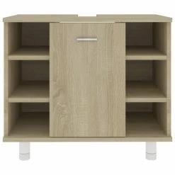 Budget 👏 Bathroom Cabinet Sonoma Oak 60x32x53.5 cm Chipboard 👍 -Appliances Sales Store Bathroom Cabinet Sonoma Oak 60x32x53 5 cm Chipboard 429206 5