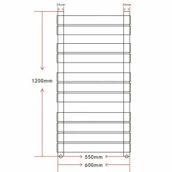 Promo ✨ Bathroom Central Heating Towel Rail Radiator Straight 600 x 1200 mm 🔥 -Appliances Sales Store Bathroom Central Heating Towel Rail Radiator Straight 600 x 1200 mm 432056 2
