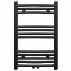 Best reviews of 🧨 Bathroom Heating Towel Rail Radiator Curve 500x764 mm Black ⭐ -Appliances Sales Store Bathroom Heating Towel Rail Radiator Curve 500x764 mm Black 427709 1