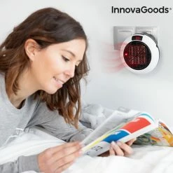 Deals ❤️ InnovaGoods 600W Electric Fan Heater, Mini Portable Plug-in Air Heater, Ceramic Heating Element, LED Display, Remote Control 🥰 11 Deals ❤️ InnovaGoods 600W Electric Fan Heater, Mini Portable Plug-in Air Heater, Ceramic Heating Element, LED Display, Remote Control 🥰 -Appliances Sales Store Calefactor Cer mico de Enchufe con Mando a Distancia InnovaGoods 600W 517102 3