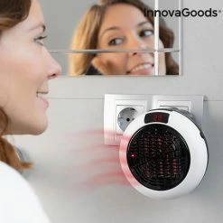 Deals ❤️ InnovaGoods 600W Electric Fan Heater, Mini Portable Plug-in Air Heater, Ceramic Heating Element, LED Display, Remote Control 🥰 12 Deals ❤️ InnovaGoods 600W Electric Fan Heater, Mini Portable Plug-in Air Heater, Ceramic Heating Element, LED Display, Remote Control 🥰 -Appliances Sales Store Calefactor Cer mico de Enchufe con Mando a Distancia InnovaGoods 600W 517102 4