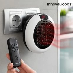 Deals ❤️ InnovaGoods 600W Electric Fan Heater, Mini Portable Plug-in Air Heater, Ceramic Heating Element, LED Display, Remote Control 🥰