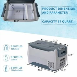 Wholesale 🌟 Portable Automotive Refrigerator 30L Capacity APP Control, for Travel, Car, Truck, RV, Camping, Barbecue, Picnic - Gray 👍 10 Wholesale 🌟 Portable Automotive Refrigerator 30L Capacity APP Control, for Travel, Car, Truck, RV, Camping, Barbecue, Picnic - Gray 👍 -Appliances Sales Store Car Fridge Portable Freezer Cooler with 12 24V DC Travel Refrigerator for Vehicles Car Truck RV Camping BBQ Patio Picnic and Fishing Outdoor 461264 1
