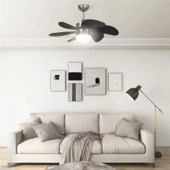 Hot Sale 🎁 Ceiling Fan with Light 76 cm Dark Brown 😉 -Appliances Sales Store Ceiling Fan with Light 76 cm Dark Brown 466575 2