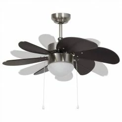 Hot Sale 🎁 Ceiling Fan with Light 76 cm Dark Brown 😉 -Appliances Sales Store Ceiling Fan with Light 76 cm Dark Brown 466575 5