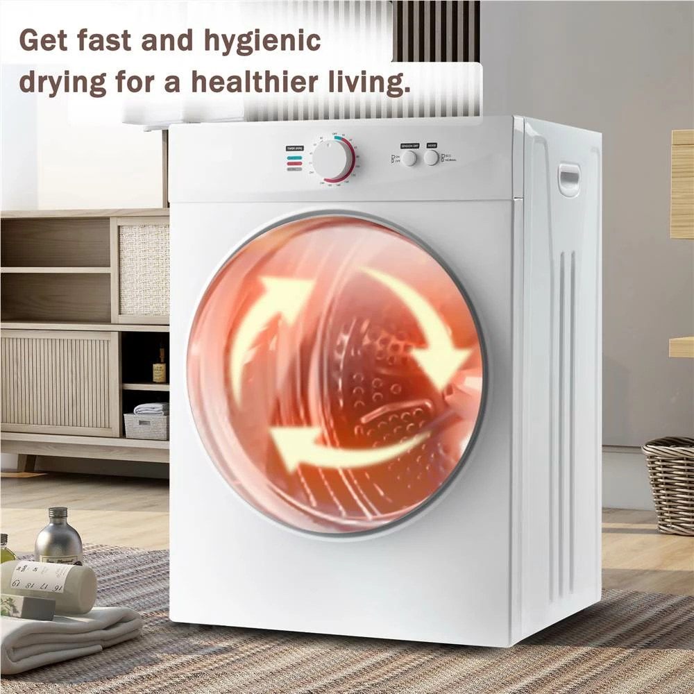 Best deal π₯ Portable Smart Dryer 1020W Power 5 Drying Modes Knob Control Capacity 6.6LBS, for Family, Dormitories, Apartments, RVs - White π 7 Best deal π₯ Portable Smart Dryer 1020W Power 5 Drying Modes Knob Control Capacity 6.6LBS, for Family, Dormitories, Apartments, RVs - White π - Image 5