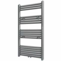 Outlet 🎉 Grey Bathroom Central Heating Towel Rail Radiator Straight 600x1160mm 🌟