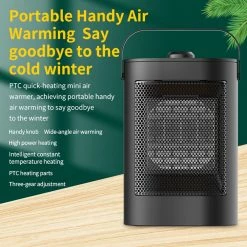 Best deal 🥰 HQ-YND-900D 1500W Portable Vertical Mini Electric Heater, PTC Ceramic Flame Retardant Space Heater, 3-Gear Adjustment - UK Plug ✔️ -Appliances Sales Store HQ YND 900D 1500W Portable Vertical Mini Electric Heater UK Plug 512222 3