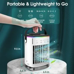 Wholesale 💯 Portable Air Conditioner Domestic Humidifier Spray Fan USB Desktop Cooling Fan 💯 -Appliances Sales Store Intelligent USB Clock Fan Serpentine Fan 500595 4
