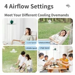 Discount ⌛ JISULIFE F16 Ceiling Fan USB Rechargeable Portable Household Electric Hanging Fans with Remote Control 🌟 -Appliances Sales Store JISULIFE F16 Ceiling Fan 497826 5