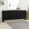 Discount 💯 MDF Radiator Cover Black 205 cm 🔥