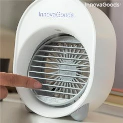 New 🥰 Mini Ultrasound Air Cooler-Humidifier with Multicolour LED Light 3 Adjustable Speeds 200ml Capacity 🎁 -Appliances Sales Store Mini Ultrasound Air Cooler Humidifier with LED Koolizer InnovaGoods 507581 3