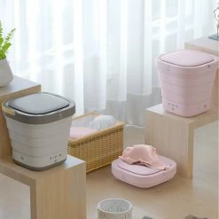 Promo ❤️ Moyu Second Generation Portable Mini Folding Automatic Washing Machine Electric Laundry Cleaning Machine Spin Dry Energy Saving For Home Travel From Xiaomi Eco-system - Pink ⭐ -Appliances Sales Store Moyu Portable Mini Folding Automatic Washing Machine Pink 904292