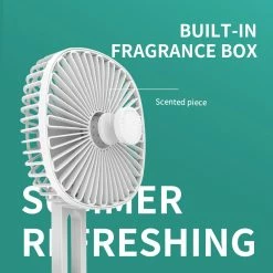 Cheap 🧨 Multifunction Folding Fan, 3 Levels Speed, Aromatherapy Cooling Fan, 1200mAh Battery, USB Charging, Low Noise - White 💯 -Appliances Sales Store Multifunction Folding Fan with 3 Levels Speed White 510808 3