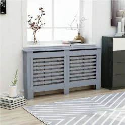 Coupon 💯 Radiator Cover Anthracite 152x19x81 cm MDF 🧨