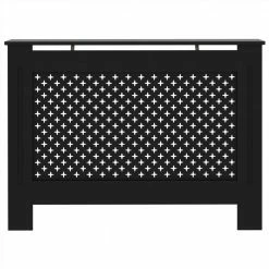New 🎉 Radiator Cover Black 112x19x81 cm MDF 🔔 -Appliances Sales Store Radiator Cover Black 112x19x81 cm MDF 489197 2