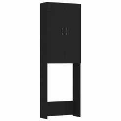 Cheapest 💯 Washing Machine Cabinet Black 64x25.5x190 cm 👏 -Appliances Sales Store Washing Machine Cabinet Black 64x25 5x190 cm 483871 1