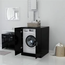 Hot Sale ⌛ Washing Machine Cabinet Black 71x71.5x91.5 cm 👏 -Appliances Sales Store Washing Machine Cabinet Black 71x71 5x91 5 cm 486800 3