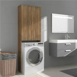 Best Pirce 👍 Washing Machine Cabinet Brown Oak 64x25.5x190 cm ✔️
