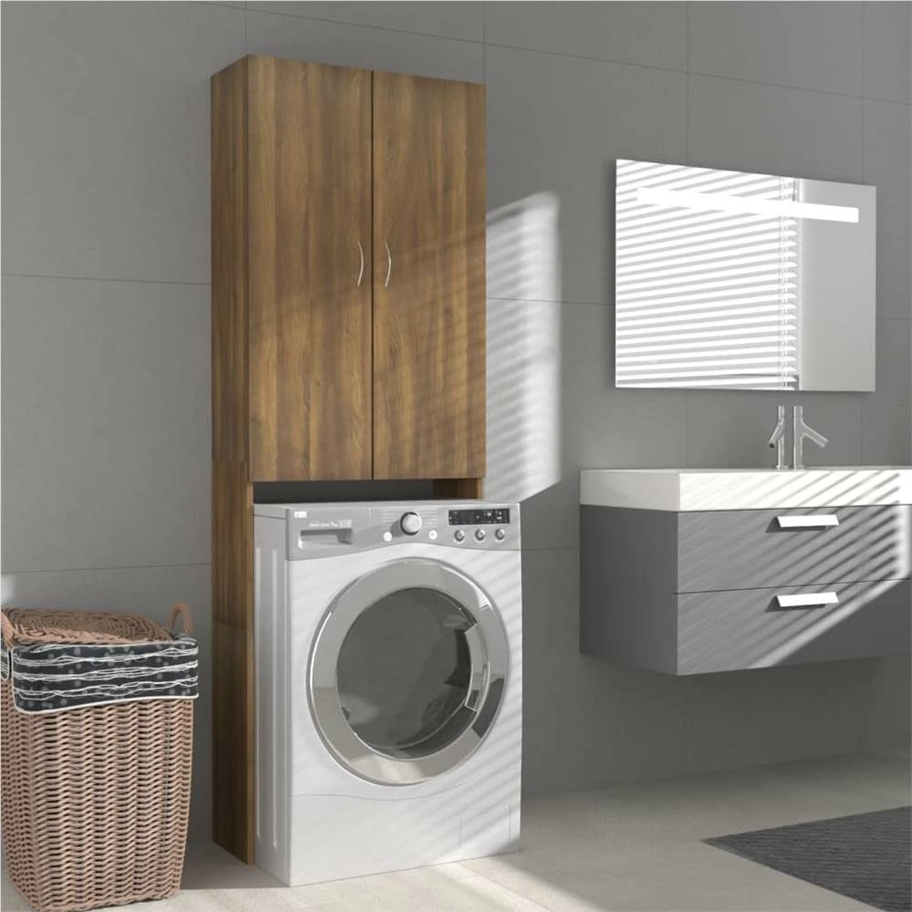 Best Pirce π Washing Machine Cabinet Brown Oak 64x25.5x190 cm βοΈ 3 Best Pirce π Washing Machine Cabinet Brown Oak 64x25.5x190 cm βοΈ