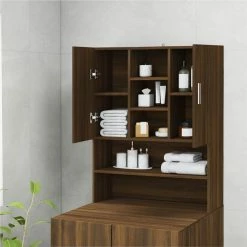 Cheap ✨ Washing Machine Cabinet Brown Oak 70.5x25.5x90 cm 🛒 -Appliances Sales Store Washing Machine Cabinet Brown Oak 70 5x25 5x90 cm 515007 2