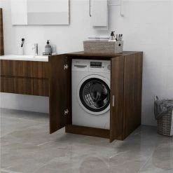 Discount ✨ Washing Machine Cabinet Brown Oak 71x71.5x91.5 cm 😀 10 Discount ✨ Washing Machine Cabinet Brown Oak 71x71.5x91.5 cm 😀 -Appliances Sales Store Washing Machine Cabinet Brown Oak 71x71 5x91 5 cm 502804 2