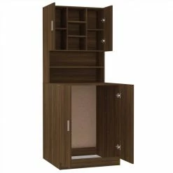 Outlet 💯 Washing Machine Cabinet Brown Oak Engineered Wood 😍 -Appliances Sales Store Washing Machine Cabinet Brown Oak Engineered Wood 515284 5