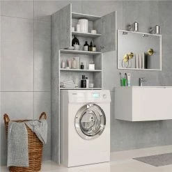 Top 10 ๐ Washing Machine Cabinet Concrete Grey 64x25.5x190 cm Chipboard ๐ 10 Top 10 ๐ Washing Machine Cabinet Concrete Grey 64x25.5x190 cm Chipboard ๐ -Appliances Sales Store Washing Machine Cabinet Concrete Grey 64x25 5x190 cm Chipboard 486139 2