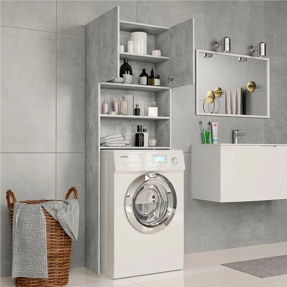Top 10 ๐ Washing Machine Cabinet Concrete Grey 64x25.5x190 cm Chipboard ๐ 5 Top 10 ๐ Washing Machine Cabinet Concrete Grey 64x25.5x190 cm Chipboard ๐ - Image 3