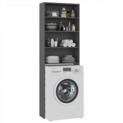Best deal ❤️ Washing Machine Cabinet Grey 64x24x190 cm 🧨 -Appliances Sales Store Washing Machine Cabinet Grey 64x24x190 cm 486786 2