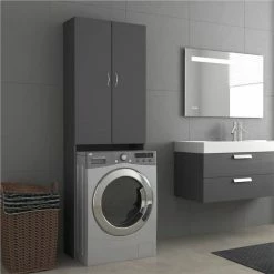 Wholesale ⌛ Washing Machine Cabinet Grey 64x25.5x190 cm 🔥
