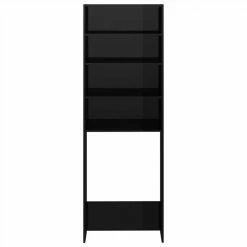 Brand new 😉 Washing Machine Cabinet High Gloss Black 64x24x190 cm 🌟 -Appliances Sales Store Washing Machine Cabinet High Gloss Black 64x24x190 cm 482932 5