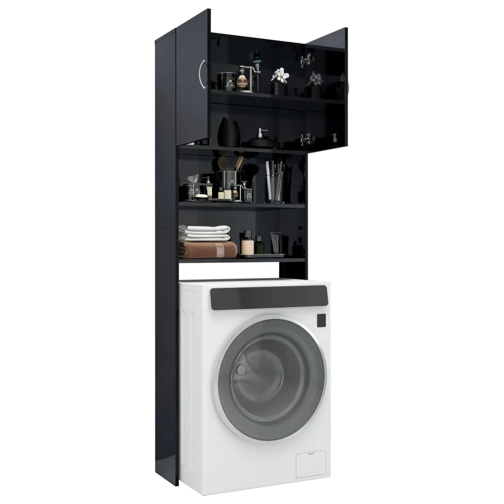 Deals β€οΈ Washing Machine Cabinet High Gloss Black 64x25.5x190 cm Chipboard π― 6 Deals β€οΈ Washing Machine Cabinet High Gloss Black 64x25.5x190 cm Chipboard π― - Image 4