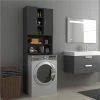 Best deal ❤️ Washing Machine Cabinet High Gloss Grey 64x25.5x190 cm 🎁 -Appliances Sales Store Washing Machine Cabinet High Gloss Grey 64x25 5x190 cm 485346 0