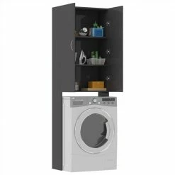 Buy ⌛ Washing Machine Cabinet High Gloss Grey 64x25.5x190 cm 😉 10 Buy ⌛ Washing Machine Cabinet High Gloss Grey 64x25.5x190 cm 😉 -Appliances Sales Store Washing Machine Cabinet High Gloss Grey 64x25 5x190 cm 485373 2