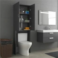 Buy ⌛ Washing Machine Cabinet High Gloss Grey 64x25.5x190 cm 😉 12 Buy ⌛ Washing Machine Cabinet High Gloss Grey 64x25.5x190 cm 😉 -Appliances Sales Store Washing Machine Cabinet High Gloss Grey 64x25 5x190 cm 485373 4