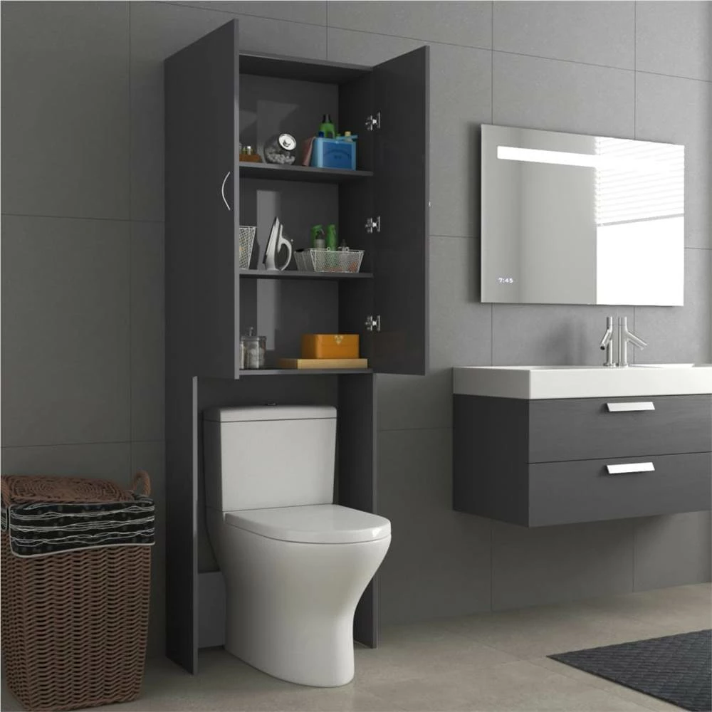 Buy ⌛ Washing Machine Cabinet High Gloss Grey 64x25.5x190 cm 😉 7 Buy ⌛ Washing Machine Cabinet High Gloss Grey 64x25.5x190 cm 😉 - Image 5