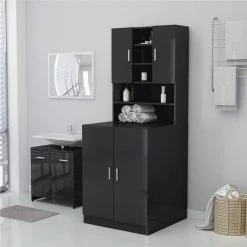 Flash Sale 🎉 Washing Machine Cabinet High Gloss Grey 71x71.5x91.5 cm 😉