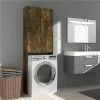 Discount ⭐ Washing Machine Cabinet Smoked Oak 64x25.5x190 cm 🥰